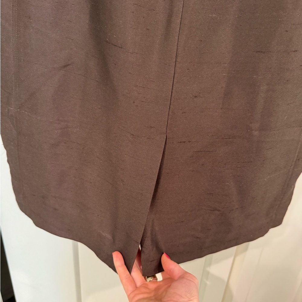 Talbots Silk Brown Sleeveless Dress - Picture 4 of 5